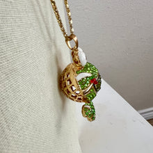 Load image into Gallery viewer, Betsey Johnson Large Rhinestone Happy Frog Pendant Necklace 30&quot;
