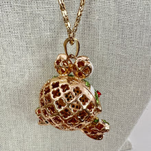 Load image into Gallery viewer, Betsey Johnson Large Rhinestone Happy Frog Pendant Necklace 30&quot;
