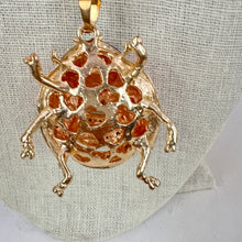 Load image into Gallery viewer, Betsey Johnson Large Pink Rhinestone Lady Bug Pendant Necklace 30&quot;
