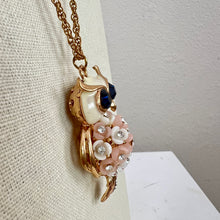 Load image into Gallery viewer, Betsey Johnson Enamel Rhinestone Owl Pendant Necklace 30&quot;
