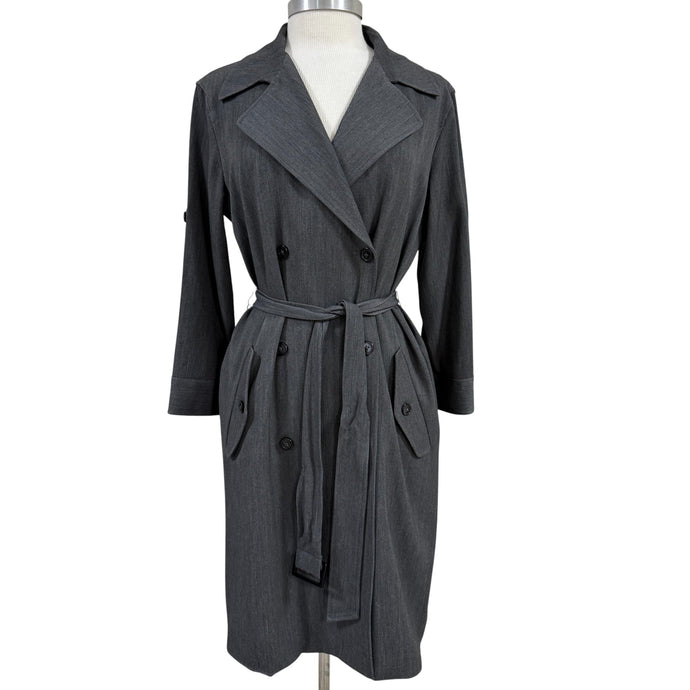 Y2K American Living VTG Gray Trench Coat Size 12