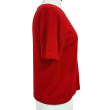 Load image into Gallery viewer, 90s Minimalist Red Short Sleeve Knit Sweater Medium 
