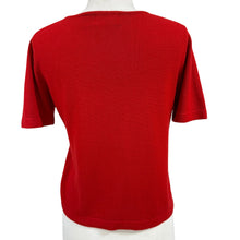 Load image into Gallery viewer, 90s Minimalist Red Short Sleeve Knit Sweater Medium
