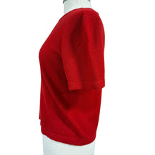 Load image into Gallery viewer, 90s Minimalist Red Short Sleeve Knit Sweater Medium
