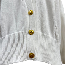 Load image into Gallery viewer, 90s 100% Cotton Cable Knit Cardigan w Gold Buttons Size Large
