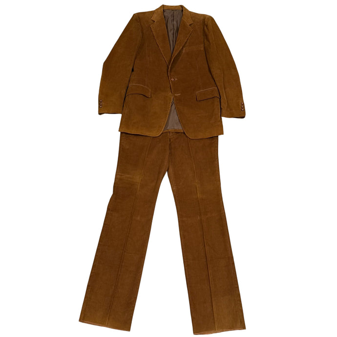 VTG 70s 80s Rust Brown Corduroy Suit by Sears Roebuck 42R 35W
