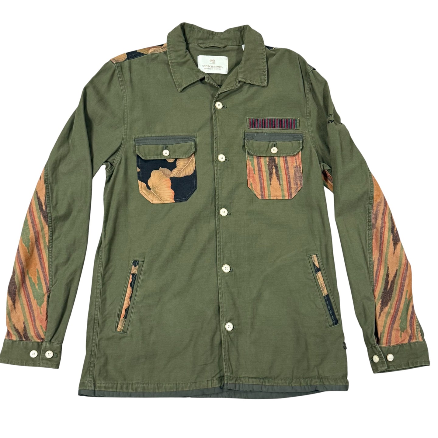 Scotch & Soda Sun Up Patchwork Shirt Jacket Men’s Large Amsterdam Courture
