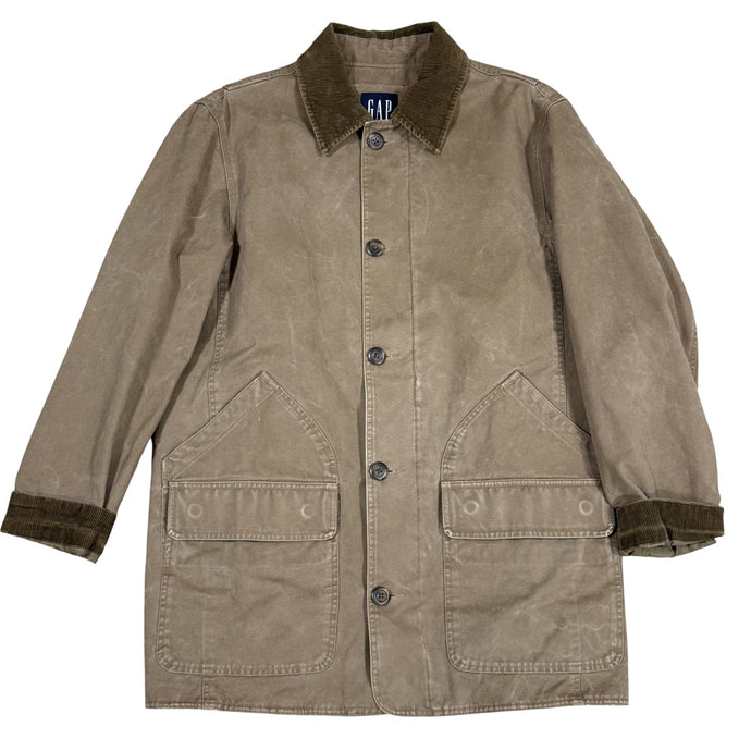 Vintage Gap Brown Barn Coat Chore Jacket Corduroy Collar Workwear Medium