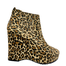 Load image into Gallery viewer, BCBG Leopard Print Wedge Booties Size 10
