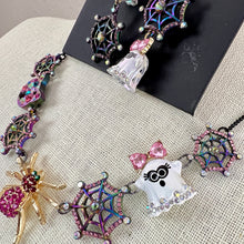 Load image into Gallery viewer, Betsy Johnson Halloween Spider and Ghosts Charm Necklace and Earrings Set
