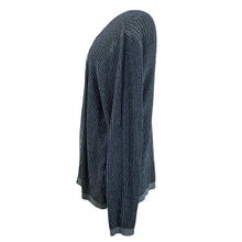 Load image into Gallery viewer, Doncaster Navy Blue Metallic Silver Cardigan Twin Set Size 2W
