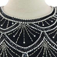 Load image into Gallery viewer, Vintage 80s Sequin &amp; Pearls Silk Top Size XL
