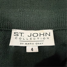 Load image into Gallery viewer, St John Collection Marie Gray Dark Green Santana Knit Pencil Skirt Size 4
