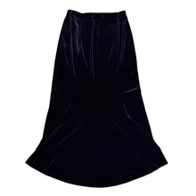 Load image into Gallery viewer, Alex Evenings Black Velvet Trumpet Maxi Skirt Elastic Waist Size L
