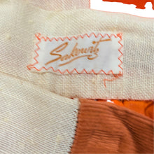 Load image into Gallery viewer, Vintage 70s Sakowitz Patchwork Maxi Wrap Skirt Rust Orange Paisley Sash Tie
