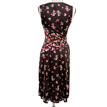 Load image into Gallery viewer, Vintage Y2K 100% Silk Floral Brown Midi Dress Size 2
