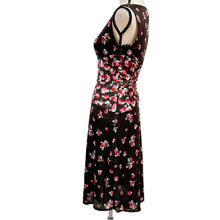 Load image into Gallery viewer, Vintage Y2K 100% Silk Floral Brown Midi Dress Size 2
