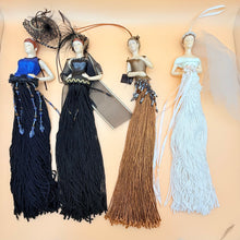Load image into Gallery viewer, Art Deco Fashion Lady Doll Tassel Ornaments Wall Hanging Figures Set of 4

