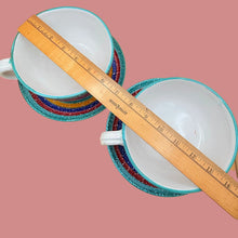 Load image into Gallery viewer, Vintage Italian Pottery Cappuccino Set 2 Sponged Rainbow Stripe
