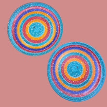 Load image into Gallery viewer, Vintage Italian Pottery Cappuccino Set 2 Sponged Rainbow Stripe
