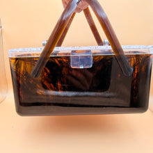 Load image into Gallery viewer, Mid Century Lucite &amp; Faux Tortoiseshell Box Purse
