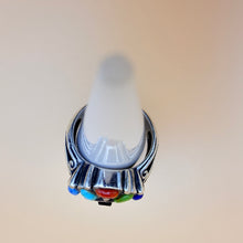 Load image into Gallery viewer, Vintage Sterling Silver Multi-Stone Cluster Statement Ring Size 4.5
