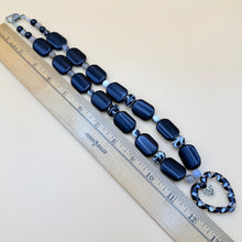 Load image into Gallery viewer, Vintage Y2K Glass Agate Beaded Heart Pendant Necklace
