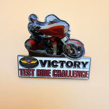 Load image into Gallery viewer, Y2K Victory Motorcycles Test Ride Challenge Enamel Lapel Pin
