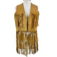 Load image into Gallery viewer, Vintage Handmade Leather Fringe Vest Size Large
