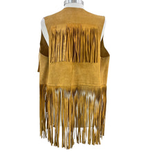 Load image into Gallery viewer, Vintage Handmade Leather Fringe Vest Size Large
