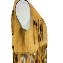 Load image into Gallery viewer, Vintage Handmade Leather Fringe Vest Size Large

