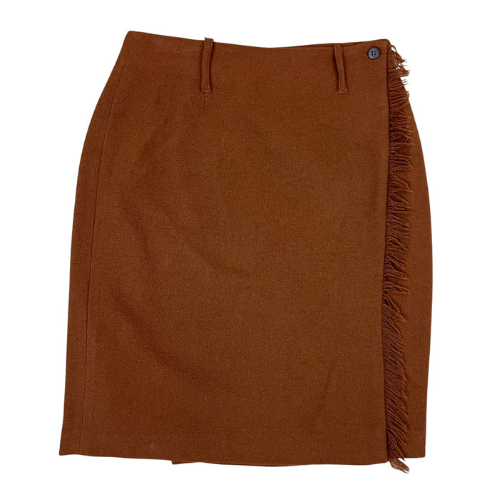 Vintage Fringe Wool Wrap Skirt Size 8