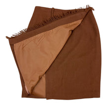Load image into Gallery viewer, Vintage Fringe Wool Wrap Skirt Size 8
