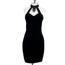 Load image into Gallery viewer, 90s Black Sweetheart Neck Cocktail Dress Size Medium
