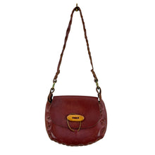 Load image into Gallery viewer, 70s Leather Hobo Saddle Bag
