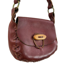 Load image into Gallery viewer, 70s Leather Hobo Saddle Bag
