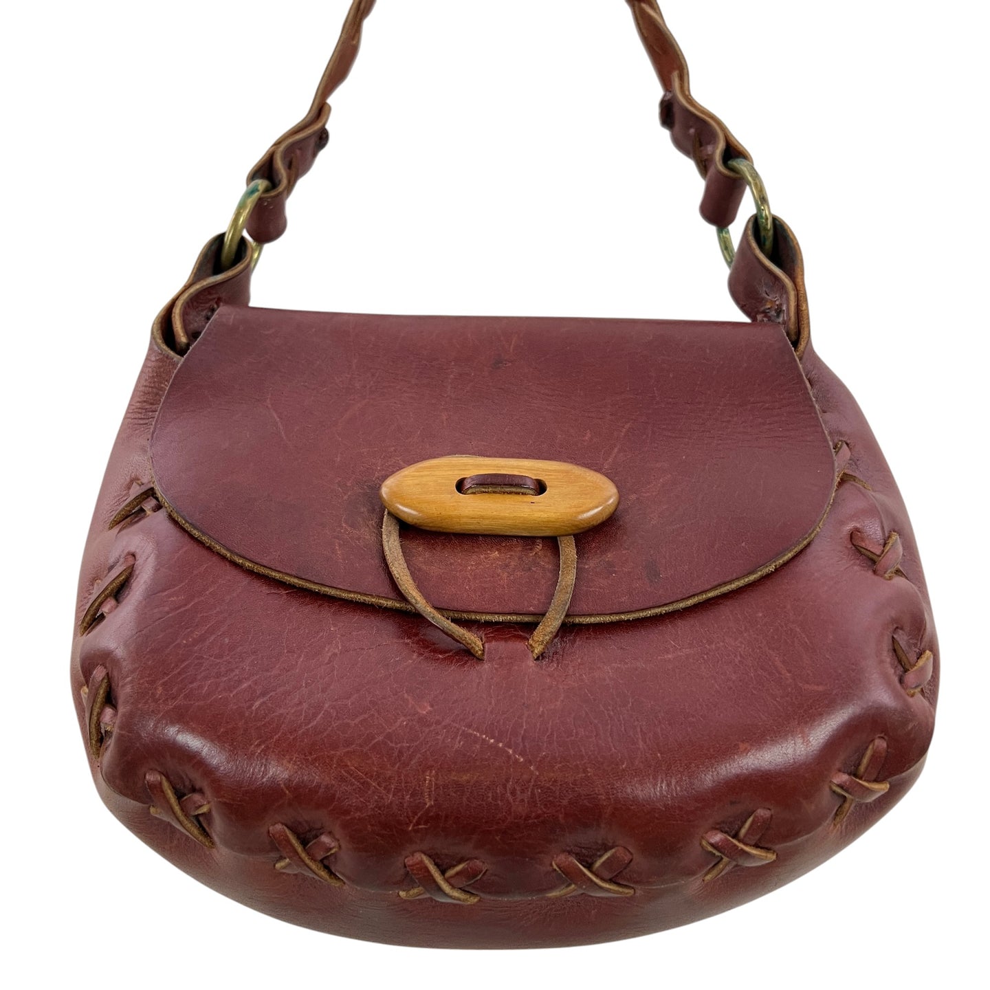 70s Leather Hobo Saddle Bag