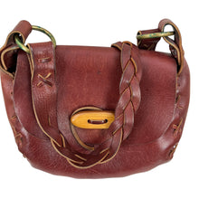 Load image into Gallery viewer, 70s Leather Hobo Saddle Bag
