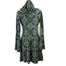 Load image into Gallery viewer, Hooded Paisley Bell Sleeve Dress Size Medium
