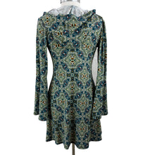 Load image into Gallery viewer, Hooded Paisley Bell Sleeve Dress Size Medium
