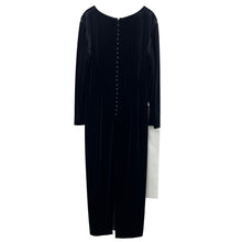 Load image into Gallery viewer, Donna Morgan Vintage Black Velvet Long Sleeve Maxi Dress Size Large
