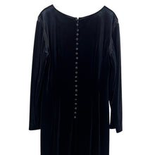 Load image into Gallery viewer, Donna Morgan Vintage Black Velvet Long Sleeve Maxi Dress Size Large
