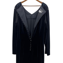 Load image into Gallery viewer, Donna Morgan Vintage Black Velvet Long Sleeve Maxi Dress Size Large
