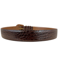 Load image into Gallery viewer, 80s Brown Italian Alligator Calfskin Cinch Belt Size Large
