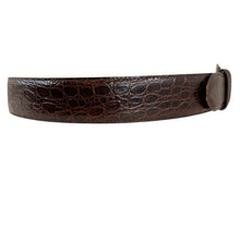 Load image into Gallery viewer, 80s Brown Italian Alligator Calfskin Cinch Belt Size Large

