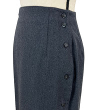 Load image into Gallery viewer, Gray Wool Wrap Pencil Skirt Size Small
