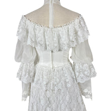Load image into Gallery viewer, Vintage Bohemian Lace Wedding Dress Size XS
