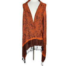 Load image into Gallery viewer, Pashmina Silk Paisley Fringe Wrap Scarf
