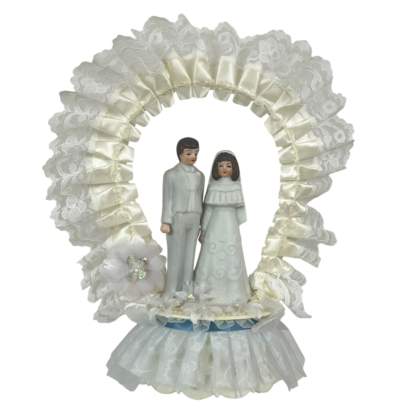 Vintage Lace Wedding Cake Topper