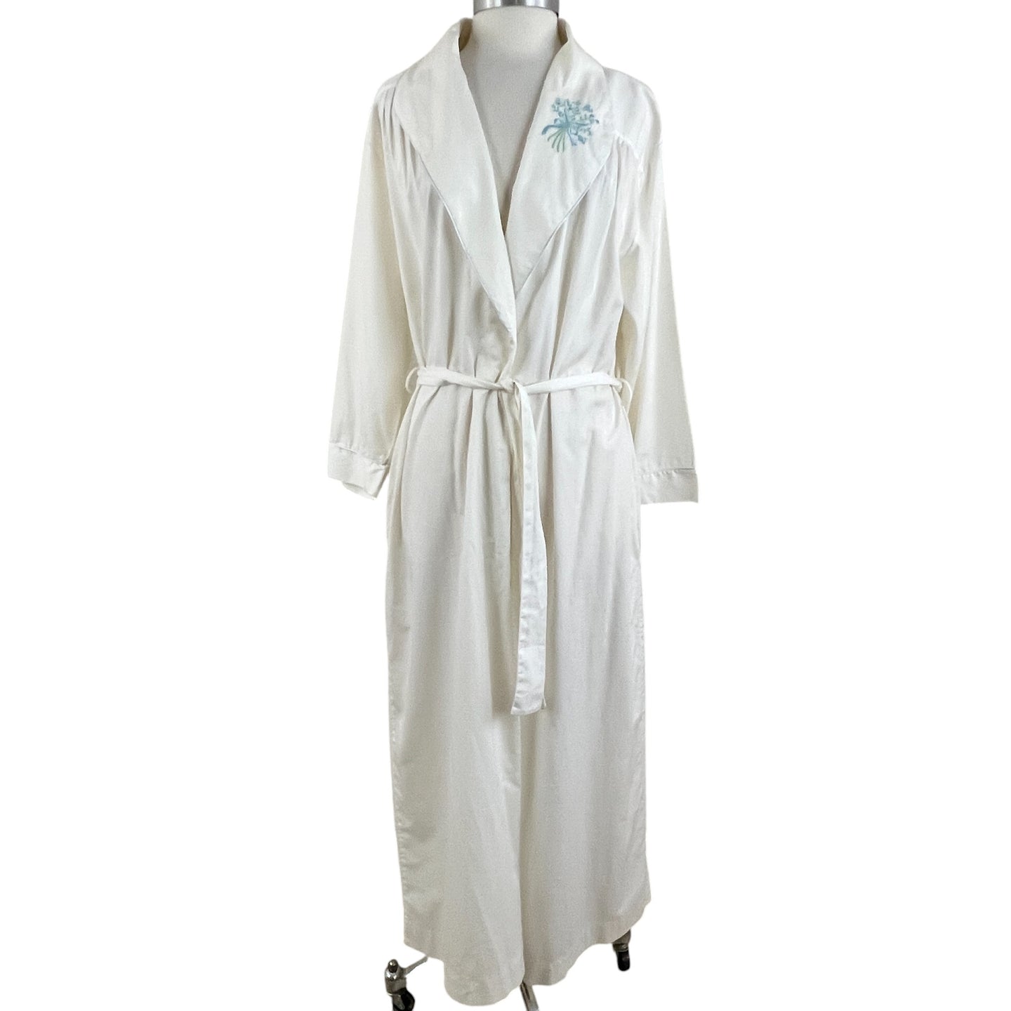 VTG Dior Robe Blue Floral Embroidery Size Medium